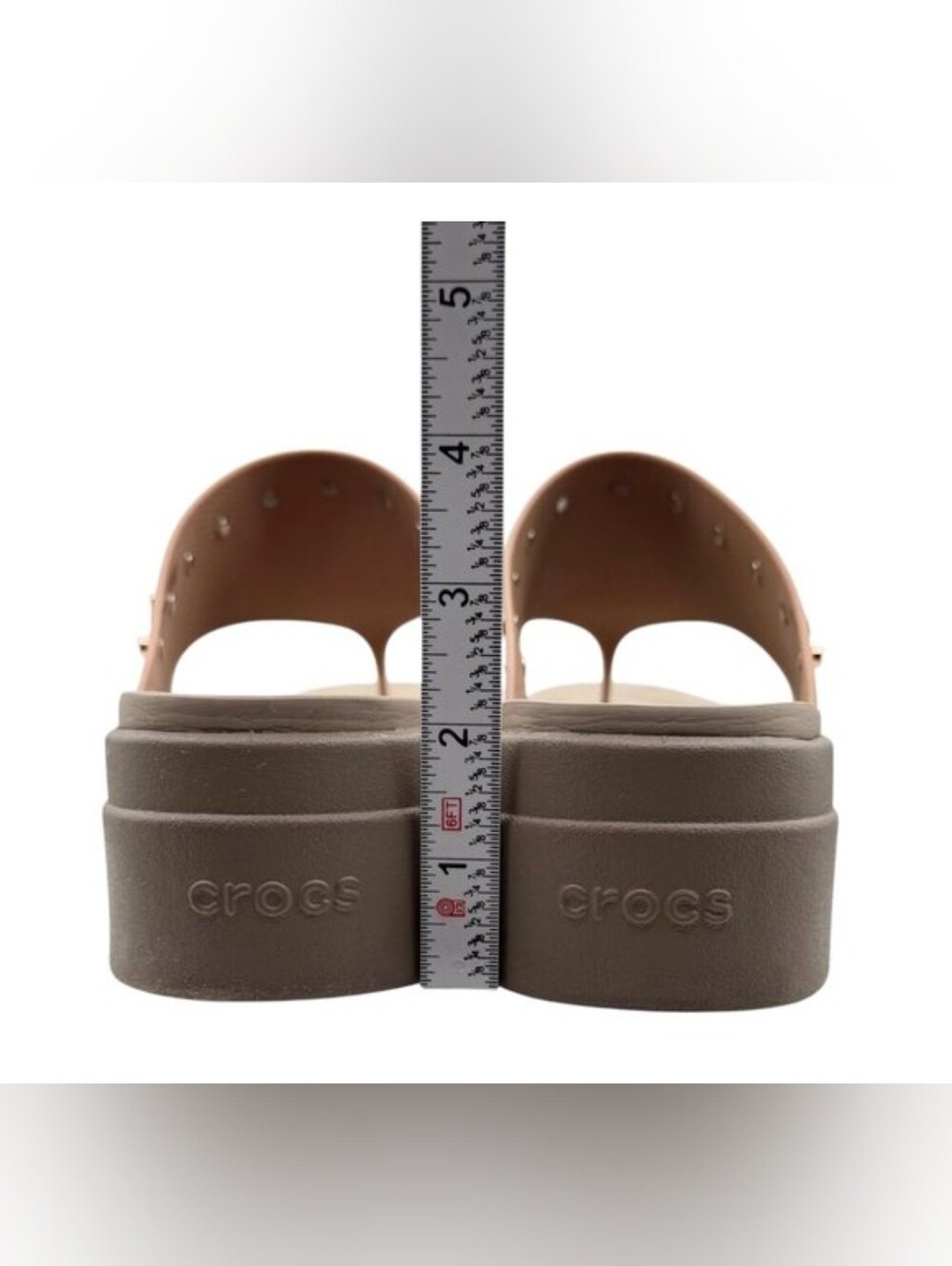 NEW Crocs Brooklyn Studded Flip Flop Sandals - Life Ride - Platform - Size 7 - Picture 5 of 11
